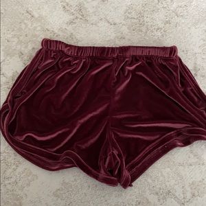 PacSun velvet shorts